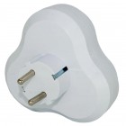 Розгалужувач Quantum на три розетки із заземленням білий, 1шт/уп