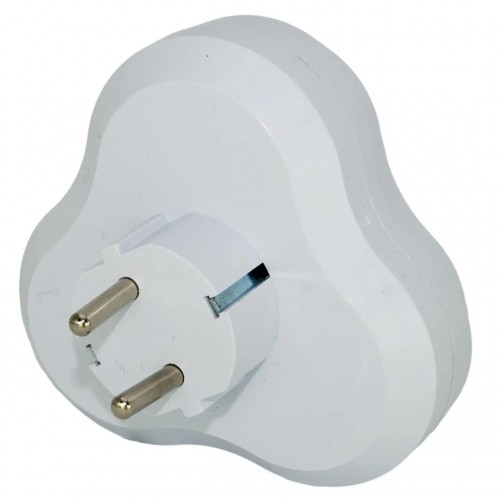 Разветвитель Quantum на три розетки с заземлением белый, 1шт/уп