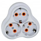 Розгалужувач Quantum на три розетки із заземленням білий, 1шт/уп