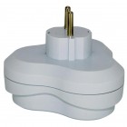 Розгалужувач Quantum на три розетки із заземленням білий, 1шт/уп