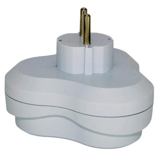 Разветвитель Quantum на три розетки с заземлением белый, 1шт/уп