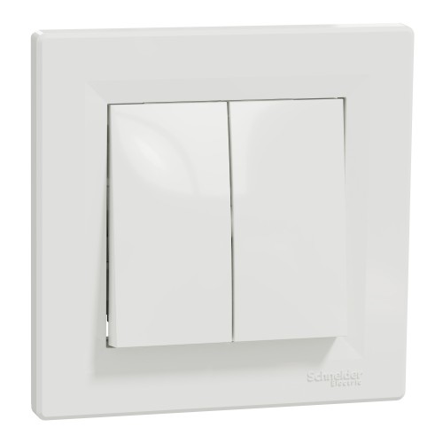 Вимикач двоклавішний Schneider Electric Asfora Білий (EPH0300121)