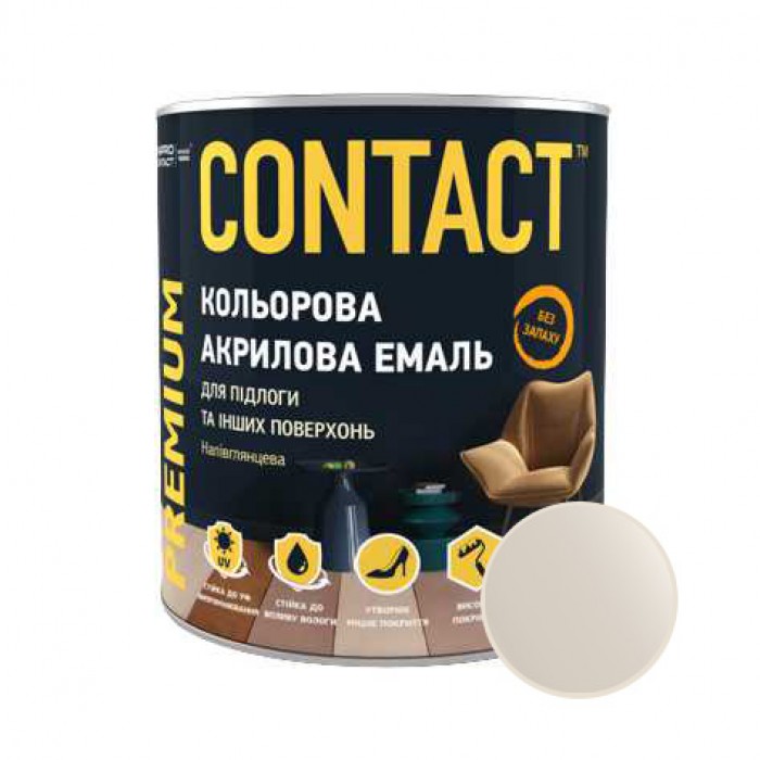 Эмаль акриловая "CONTACT" универсальная ваниль (RAL 9001) 2.5 л
