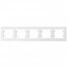 Рамка п'ятимісна горизонтальна Makel Defne біла (42001705)