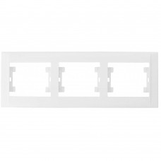 Рамка трехместная горизонтальная Makel Defne  белая (42001703)