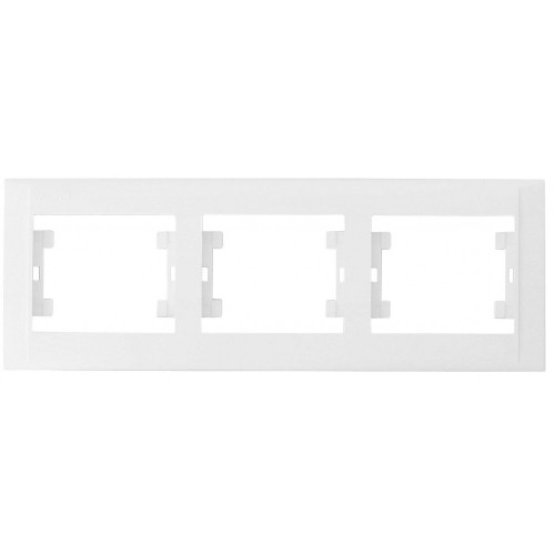 Рамка трехместная горизонтальная Makel Defne белая (42001703)