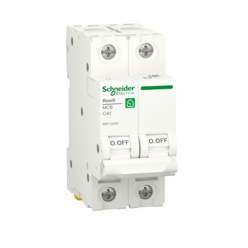 Автоматический выключатель Schneider Electric 40 A 2P кривая С 6кА Resi9 (R9F12240) Автоматический выключатель Schneider Electric 40 A 2P кривая С 6кА Resi9 (R9F12240)