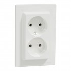 Розетка двойная без с/к 16A Schneider Electric Asfora белая (EPH9700121)