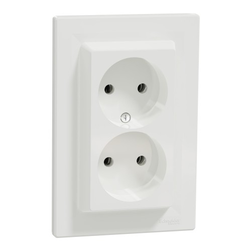 Розетка подвійна без з/к 16A Schneider Electric Asfora біла (EPH9700121) Розетка подвійна без з/к 16A Schneider Electric Asfora біла (EPH9700121)