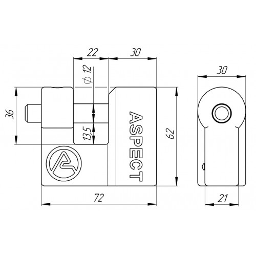 Замок навісний ASPECT П_70 3 кл.