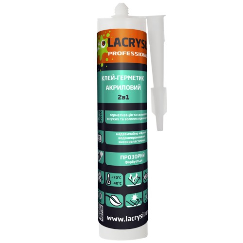 LACRYSIL Клей-герметик акриловий «2 в 1» 280 мл LACRYSIL Клей-герметик акриловий «2 в 1» 280 мл