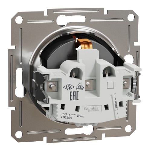 Розетка Schneider Electric EPH2900171 Asfora пластик із заземленням Schuko 220 В Антрацит (10190056)