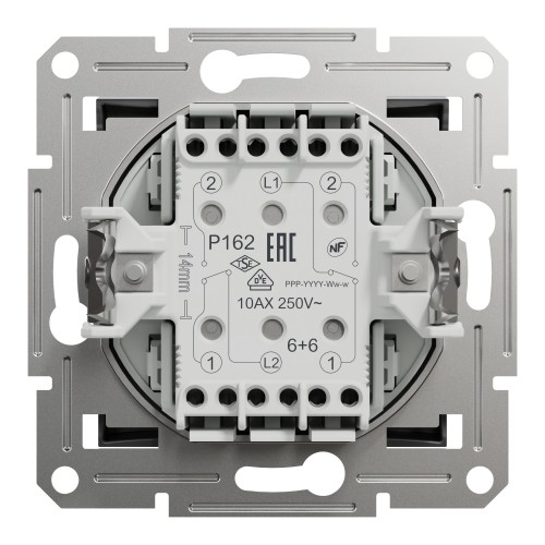 Переключатель проходной двухклавишный Schneider Electric Asfora без подсветки Антрацит (EPH0600171)