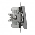 Переключатель проходной двухклавишный Schneider Electric Asfora без подсветки Антрацит (EPH0600171)