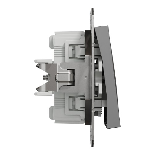 Переключатель проходной двухклавишный Schneider Electric Asfora без подсветки Антрацит (EPH0600171)