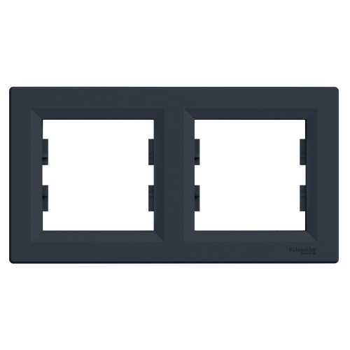 Рамка двухместная горизонтальная Schneider Electric Asfora пластик Антрацит (EPH5800271)