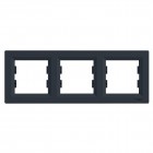 Рамка тримісна горизонтальна Schneider Electric EPH5800371 Asfora пластик Антрацит (10190142)