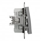 Переключатель проходной 1-клавишный Schneider Electric EPH0400171 Asfora пластик Антрацит (10624083)