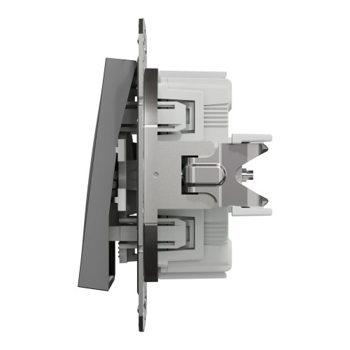 Переключатель проходной 1-клавишный Schneider Electric EPH0400171 Asfora пластик Антрацит (10624083)