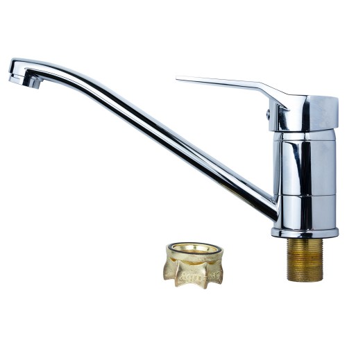 змішувач s44 Ø40 для кухні гусак прямий 250мм на гайці Aquatica (MJ-1B235C)