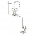 Смеситель HL Ø35 для кухни гусь силиконовый на гайке AQUATICA HL-4B530C (9734120)