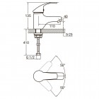 змішувач s36 Ø40 для раковини литий на гайці Aquatica (HM-1A131C)