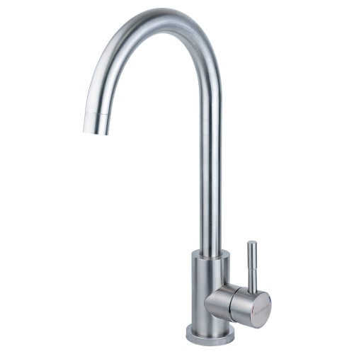 Змішувач KT Ø35 для кухні гусак вухо на гайці SS AQUATICA KT-4B170P (9722101)