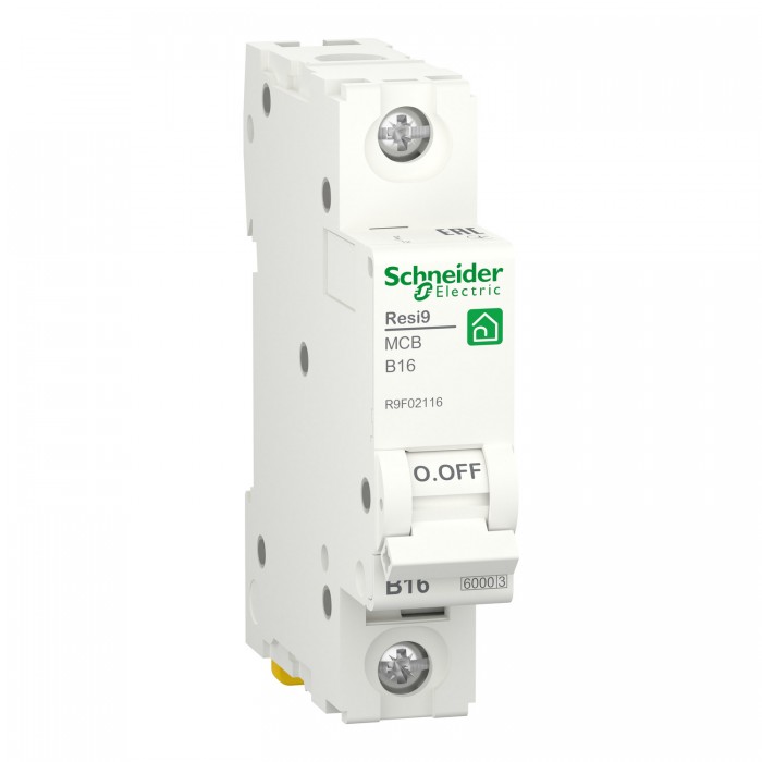 Автоматический выключатель Schneider Electric 16 A 1P кривая В 6кА Resi9 (R9F02116)