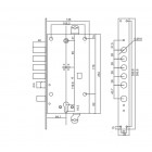 Замок врізний сувальдний GOR T-204-CR