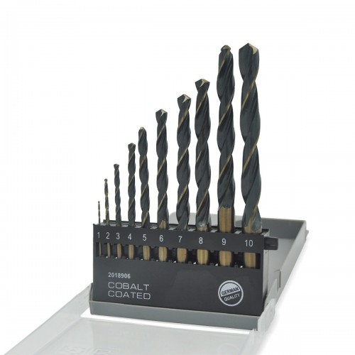 Набір свердл по металу HSS - (1-10)мм, 10шт, кобальтове покриття (HAISSER)