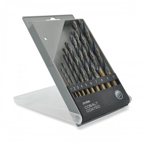 Набір свердл по металу HSS - (1-10)мм, 10шт, кобальтове покриття (HAISSER)