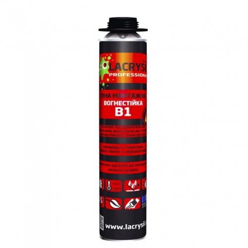 Піна монтажна LACRYSIL професійна вогнестійка В1   800мл (LA-131)