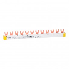 Шина соединительная Schneider Electric Resi9 1P+N 63A типа FORK 12 модулей шаг 18 мм 22 см (R9XFH212)