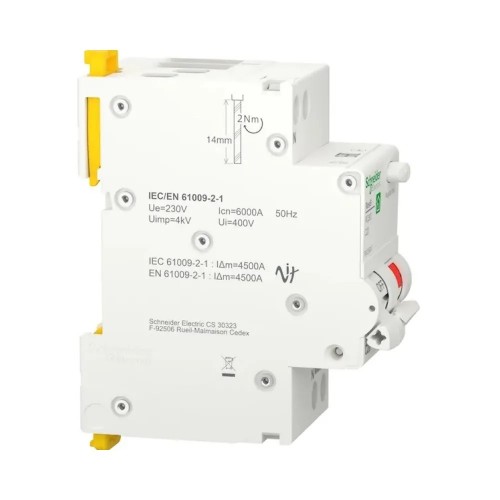 Диференційний автоматичний вимикач Schneider Electric Resi9 6kA 1P+N 20A C 30mA АC (R9D25620)