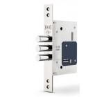 Замок сувальдний 257L, хром, 5 ключів, бексет: 60 mm, без лицьової планки