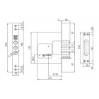 Замок сувальдний 257L, хром, 5 ключів, бексет: 60 mm, без лицьової планки, ключ 75мм