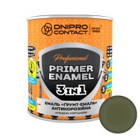 Грунт-эмаль 3 в 1 Dnipro Contact Хаки матовая 0.9 кг