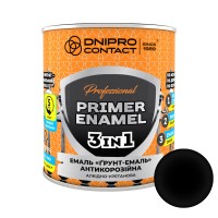 Грунт-емаль антикорозійна 3 в 1 Dnipro Contact Чорна матова 0.9 кг