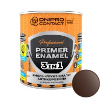 Грунт-емаль антикорозійна 3 в 1 Dnipro Contact Шоколадна 0.9 кг