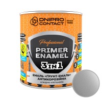 Грунт-емаль 3 в 1 "Dnipro Contact" серебристая 0,7 кг