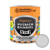 Грунт-эмаль антикоррозионная 3 в 1 Dnipro Contact Светло-серая матовая 0.9 кг