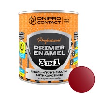 Грунт-эмаль антикоррозионная 3 в 1 Dnipro Contact Вишневая 0.9 кг