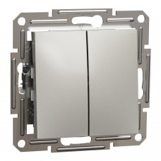 Выключатель двухклавишный Schneider Electric Asfora самозажимные контакты Бронзовый (EPH0300169)