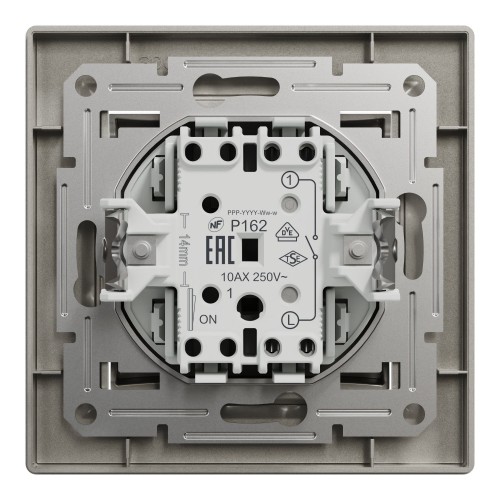 Вимикач одноклавішний Schneider Electric Asfora самозатискні контакти Бронзовий (EPH0100169)