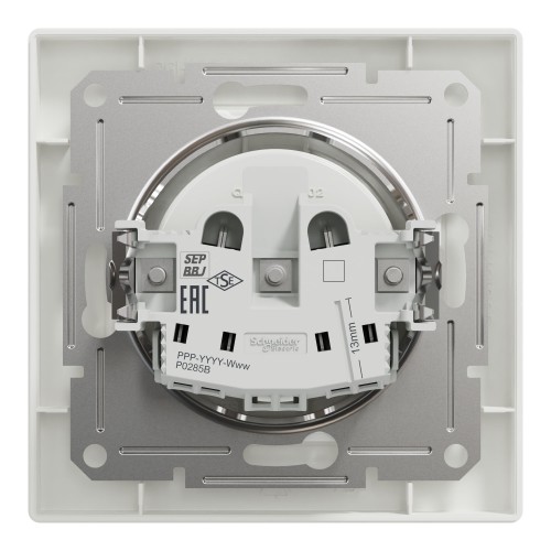 Розетка одинарная без ж/к 16A Schneider Electric Asfora белая (EPH3000121)