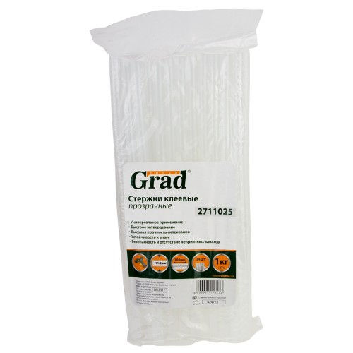 Стрижні клейові Ø11.2×300мм 34шт 1кг (прозорі) GRAD (2711025)